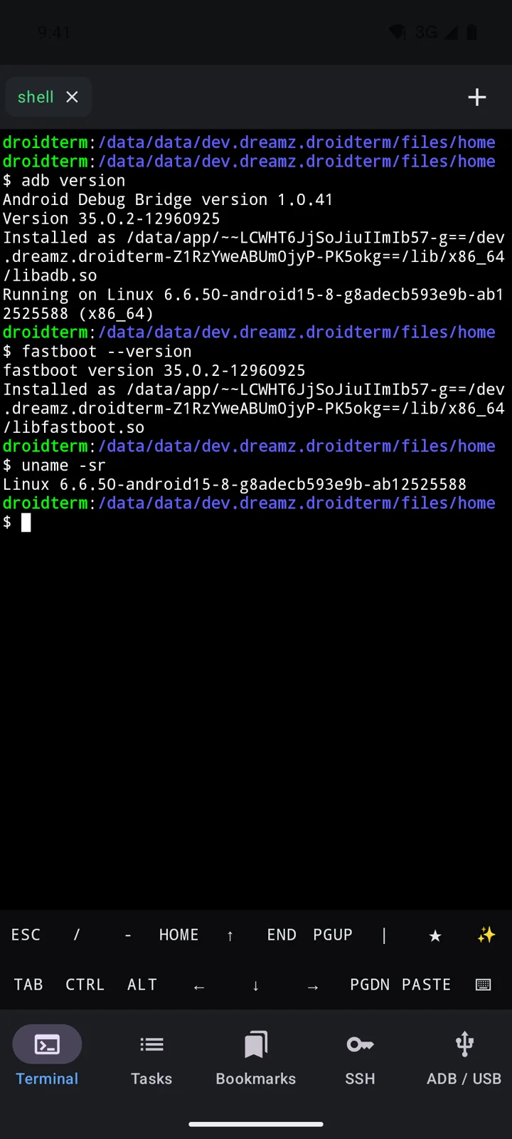 DroidTerm screenshot 1