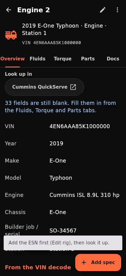 Rig Specs screenshot 2